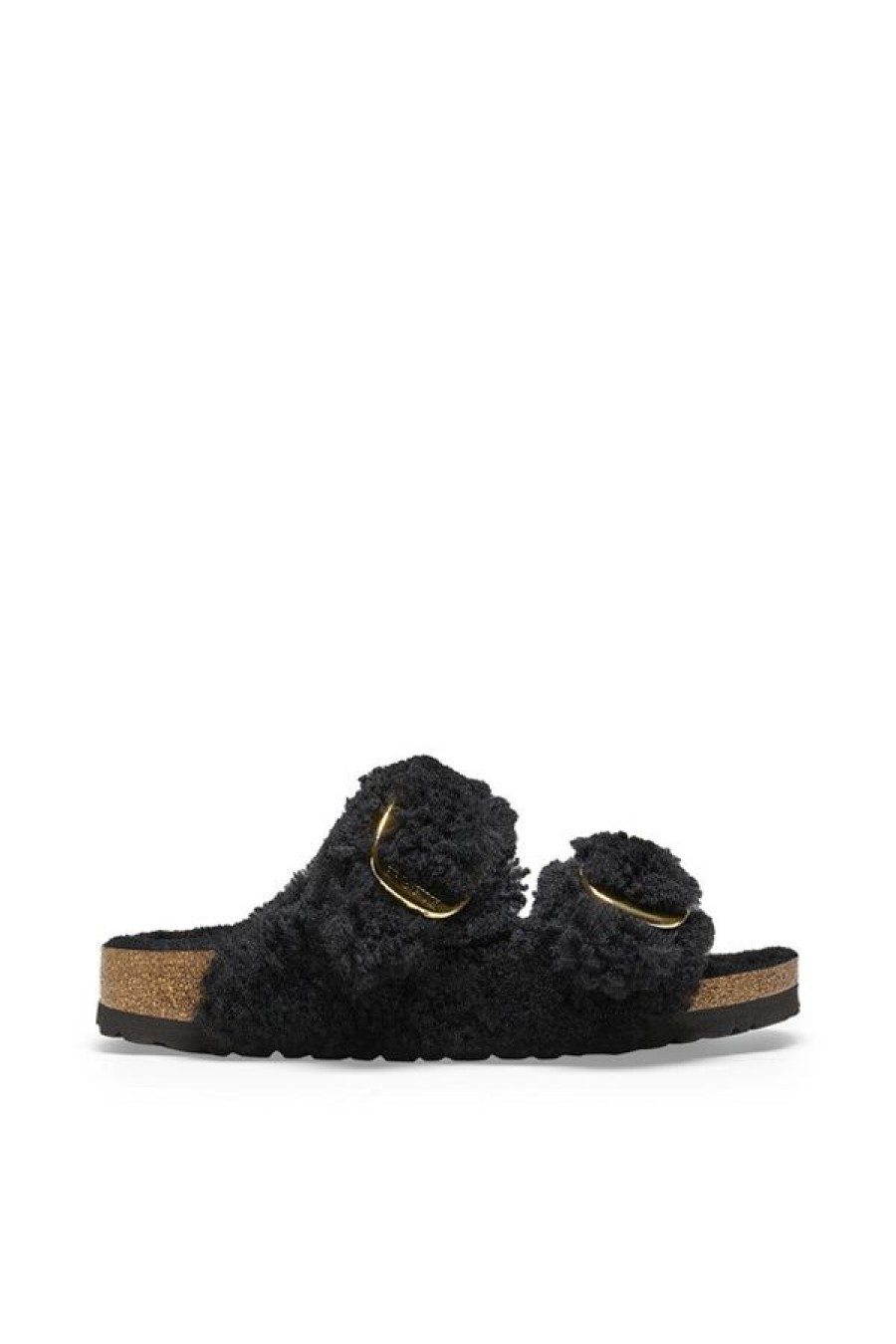 Calzature BIRKENSTOCK | Arizona Big Buckle Shearling Fur Teddy Black Gold