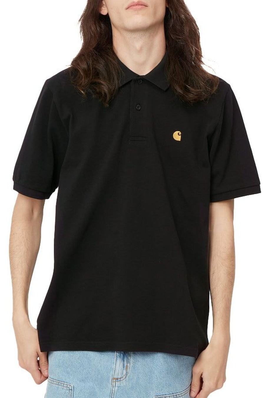 Abbigliamento CARHARTT WIP | S/S Chase Pique Polo Black / Gold