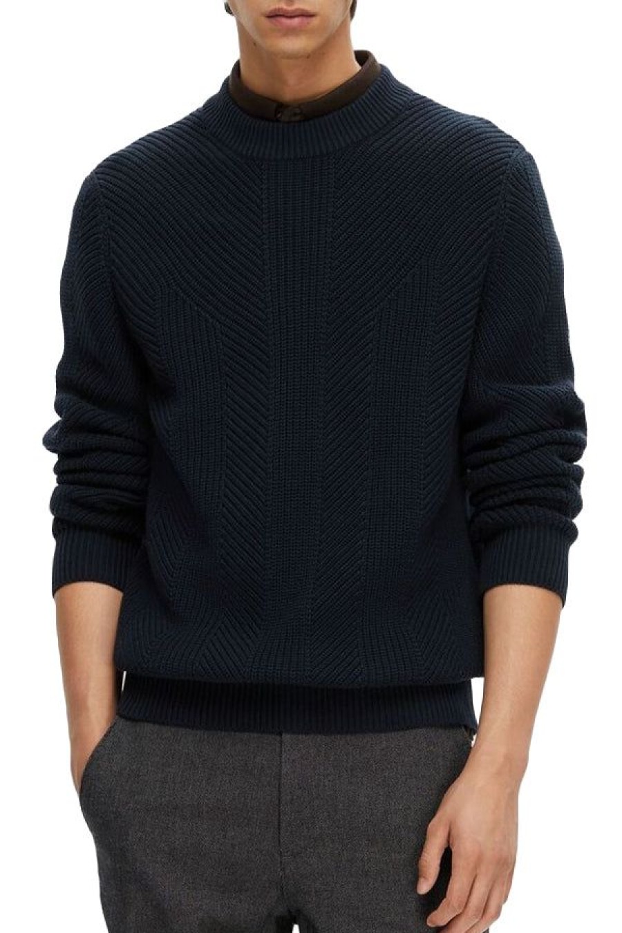 Abbigliamento SELECTED | Slhcarl Ls Knit Stu Crew Neck Sky Captain