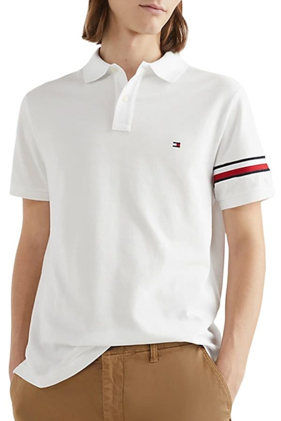 Abbigliamento TOMMY HILFIGER | Global Stp Placement Reg Polo White