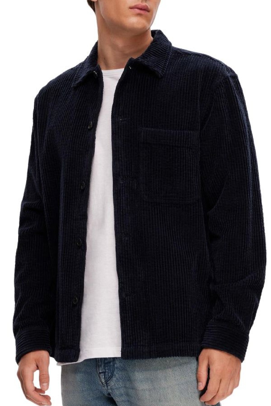 Abbigliamento SELECTED | Slhloosejake-Cord Overshirt Sky Captain