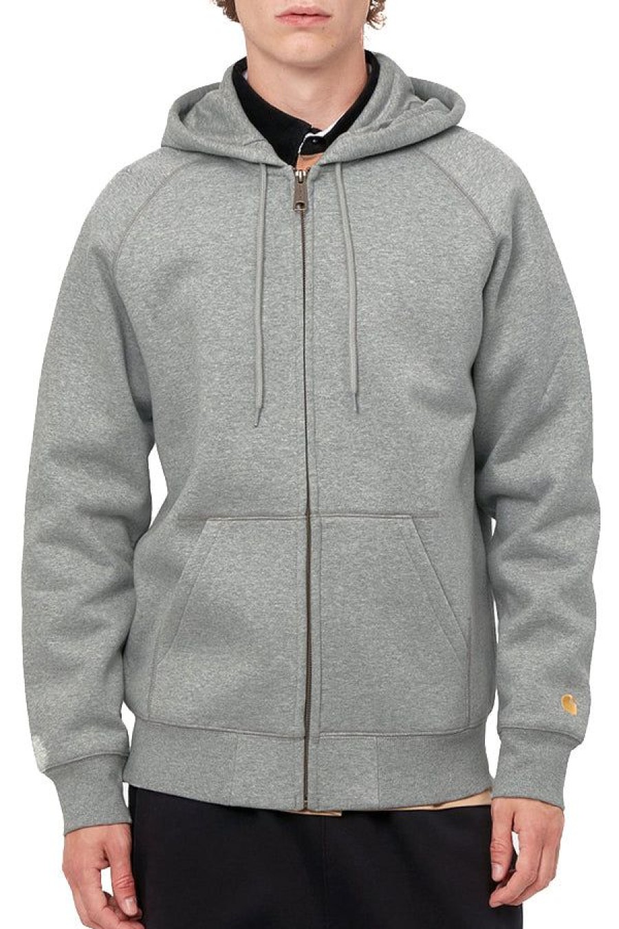 Abbigliamento CARHARTT WIP | Hooded Chase Jacket Grey Heather / Gold