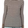 Abbigliamento ALYSI | Maglia Stripes Collo Alto Naturale