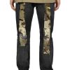 Abbigliamento EVISU | Camouflage Brushstroke Daicock Print Distressed Carrot Fit Jeans #2017 Black Dk.Tone