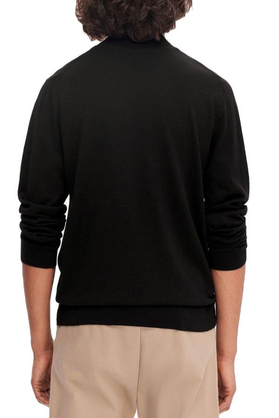 Abbigliamento SELECTED | Slhtown Merino Coolmax Knit Mock Black