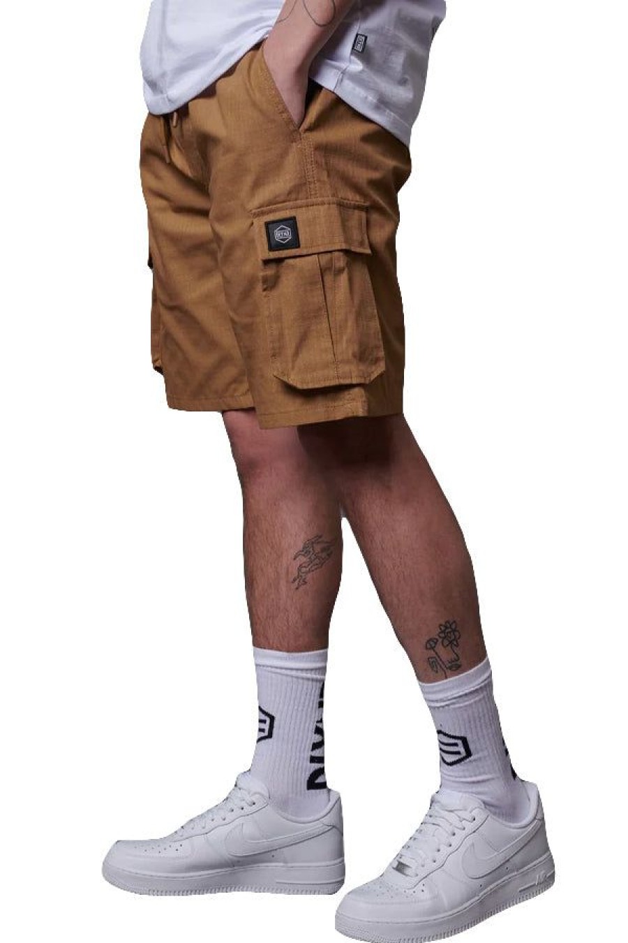 Abbigliamento DOLLY NOIRE | Cotton Ripstop Cargo Easyshorts Beige