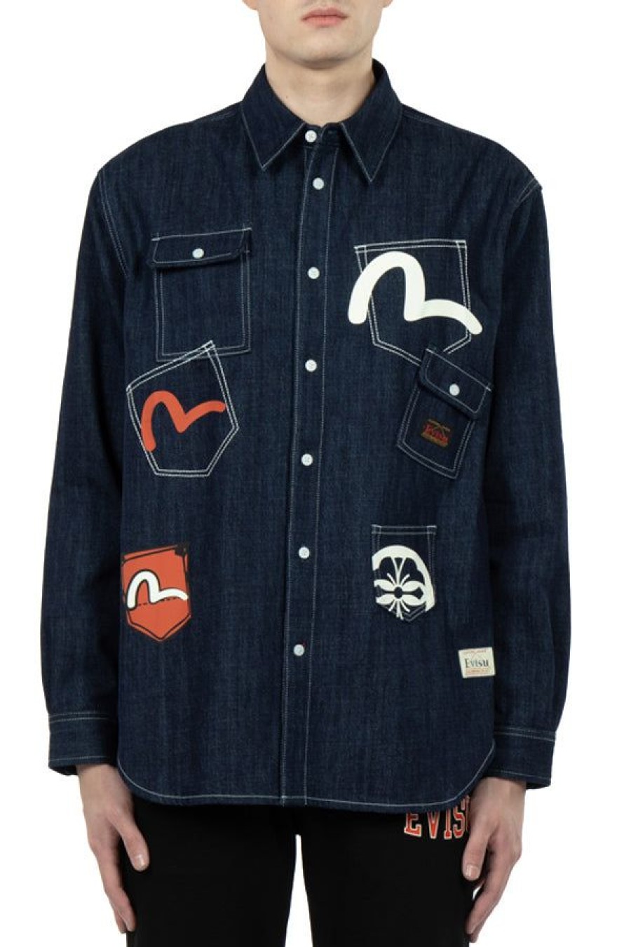 Abbigliamento EVISU | Multi-Pocket Denim Shirt Indigo Wash