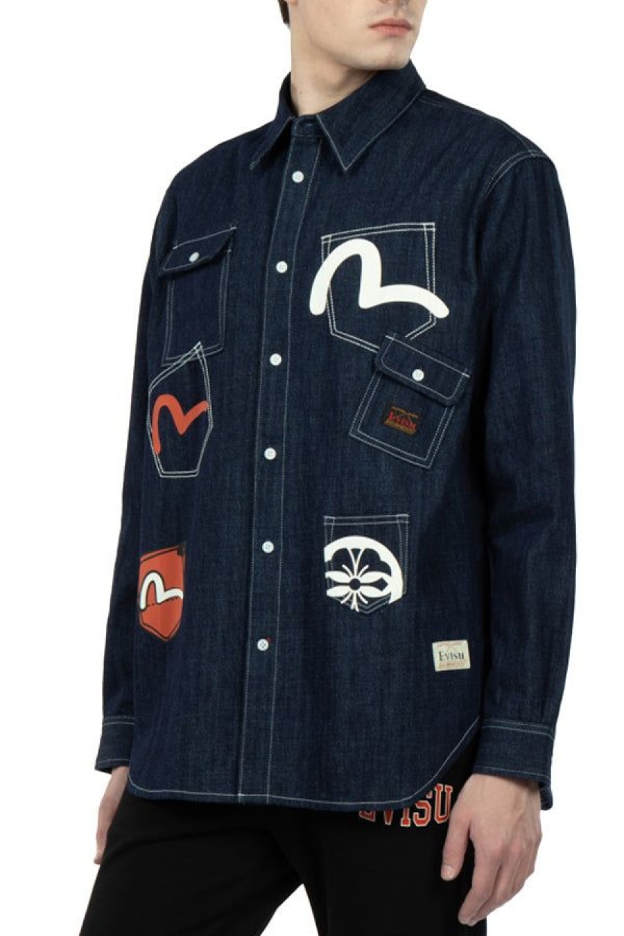 Abbigliamento EVISU | Multi-Pocket Denim Shirt Indigo Wash