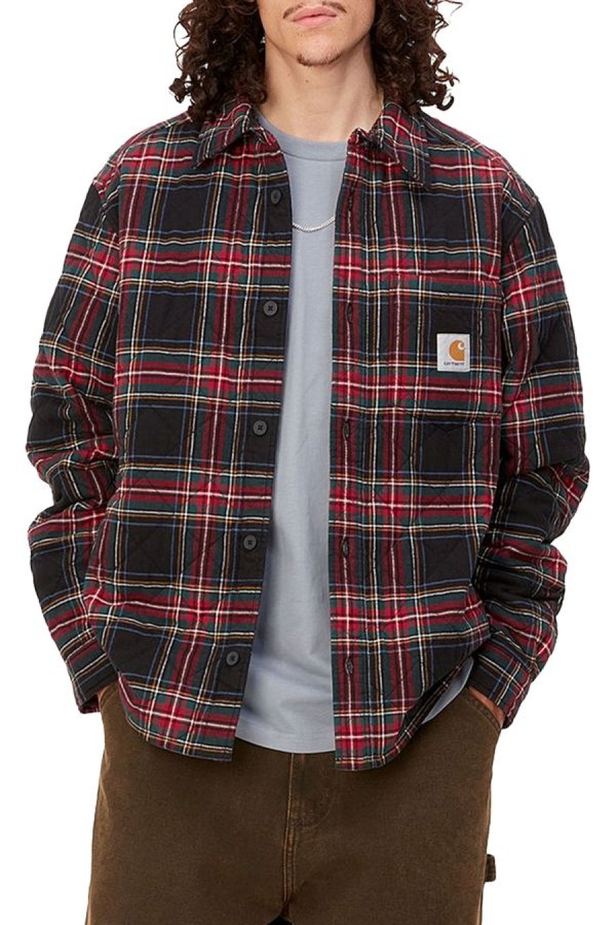 Abbigliamento CARHARTT WIP | Wiles Shirt Jacket Wiles Check, Black