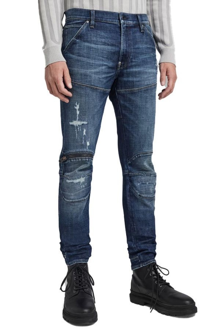 Abbigliamento G-STAR RAW | 5620 3D Zip Knee Skinny Worn In Stratos Restored