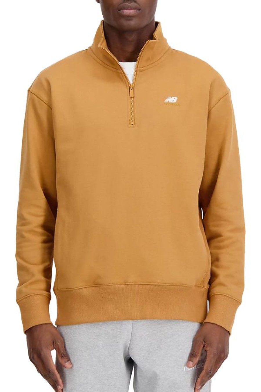 Abbigliamento NEW BALANCE | Felpa Athletics Remastered French Terry 1/4 Zip Tobacco