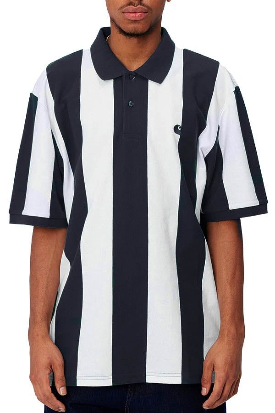 Abbigliamento CARHARTT WIP | S/S Hinton Polo Hinton Stripe, Dark Navy