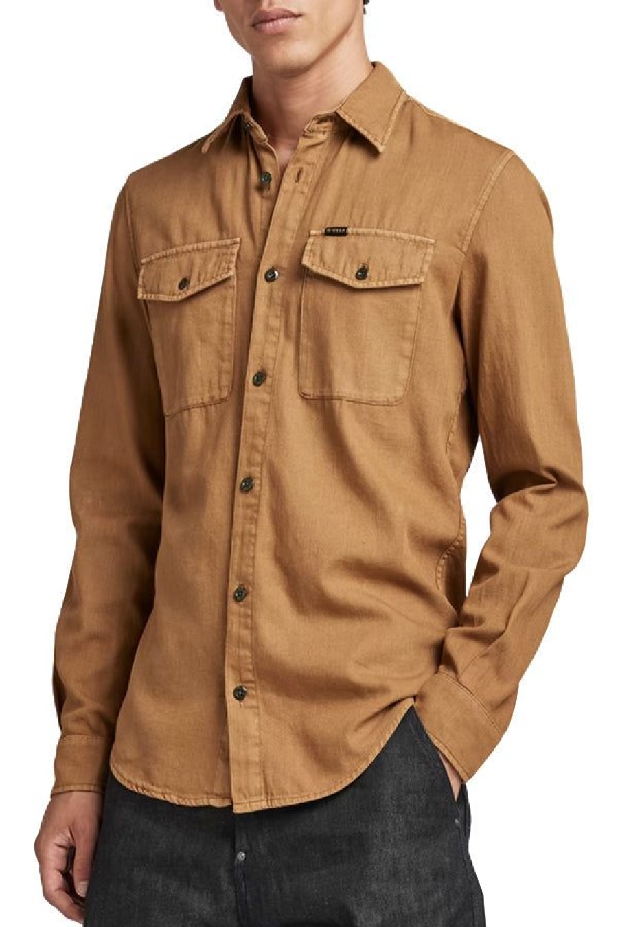 Abbigliamento G-STAR RAW | Marine Slim Shirt Ls Oxide Ocre Gd