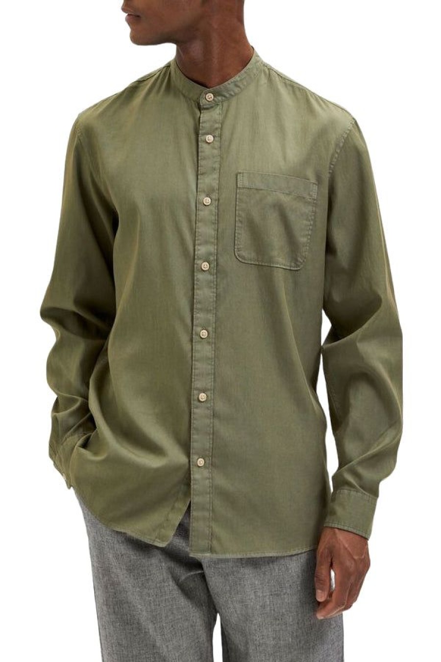 Abbigliamento SELECTED | Slhslimrick-Soft Shirt Ls China W Olivine