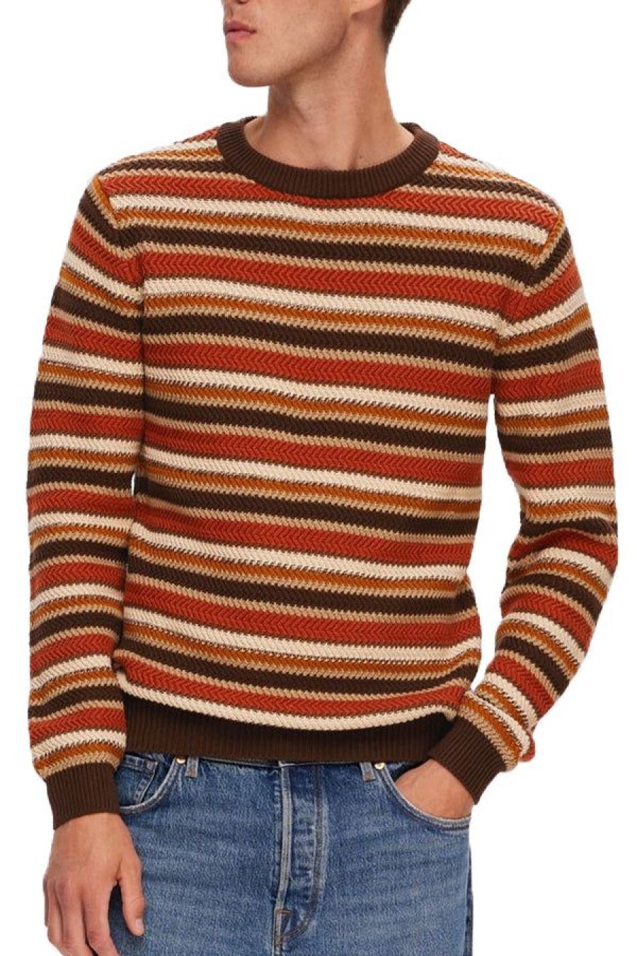 Abbigliamento SELECTED | Slhsoho Multi Stri Ls Knit Crew Neck Demitasse