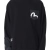 Abbigliamento EVISU | Seagull Print Denim Patchwork Crewneck Black