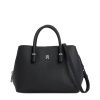 Accessori TOMMY HILFIGER | Satchel Con Finitura Tramata E Monogramma Th Black