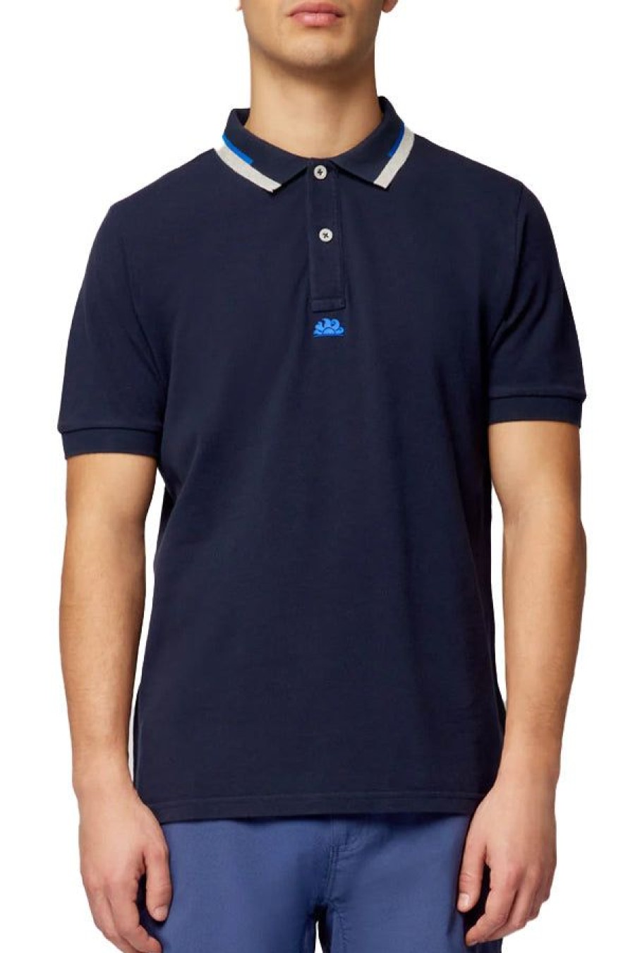 Abbigliamento SUNDEK | Polo In Cotone Piquet Combinato Dark Navy