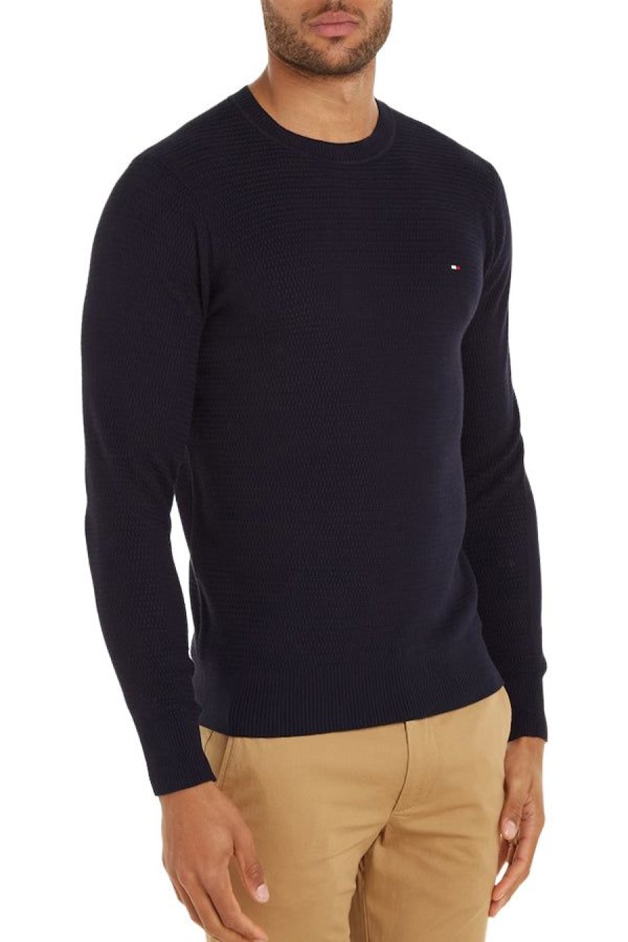 Abbigliamento TOMMY HILFIGER | Interlaced Structure Crew Neck Desert Sky