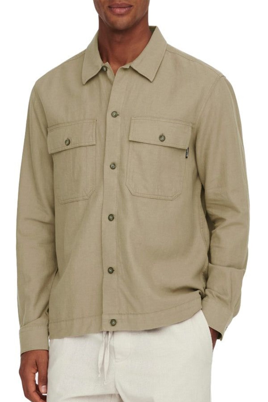 Abbigliamento ONLY & SONS | Onskennet Ls Linen Overshirt Noos Chinchilla