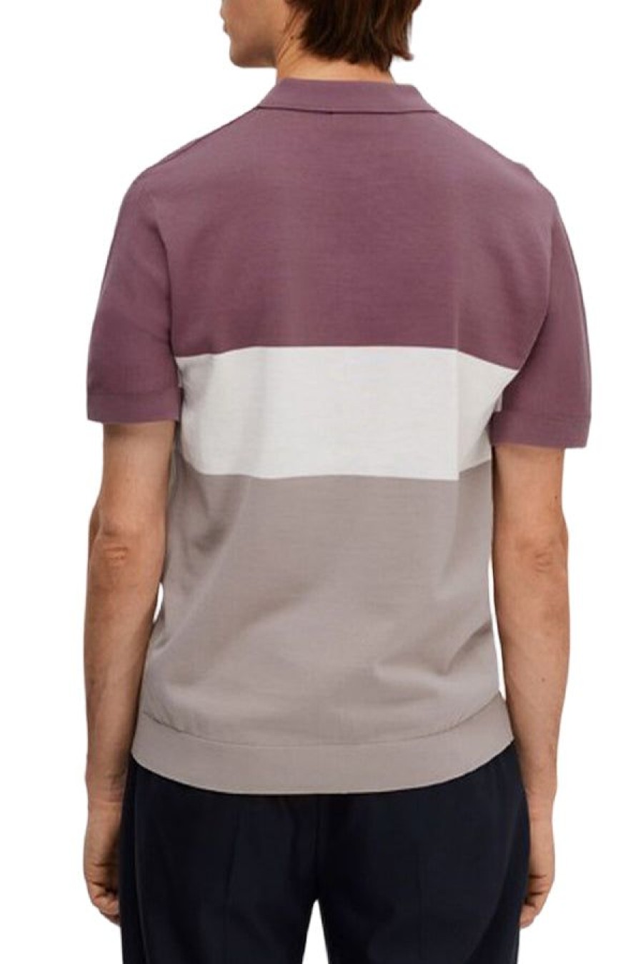 Abbigliamento SELECTED | Slhmattis Ss Knit Block Polo Wistful Mauve