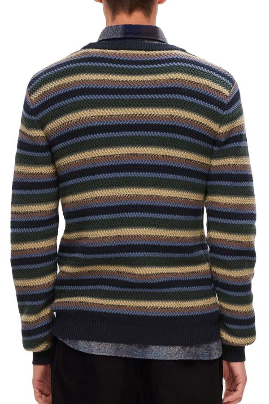 Abbigliamento SELECTED | Slhsoho Multi Stri Ls Knit Crew Neck Sky Captain