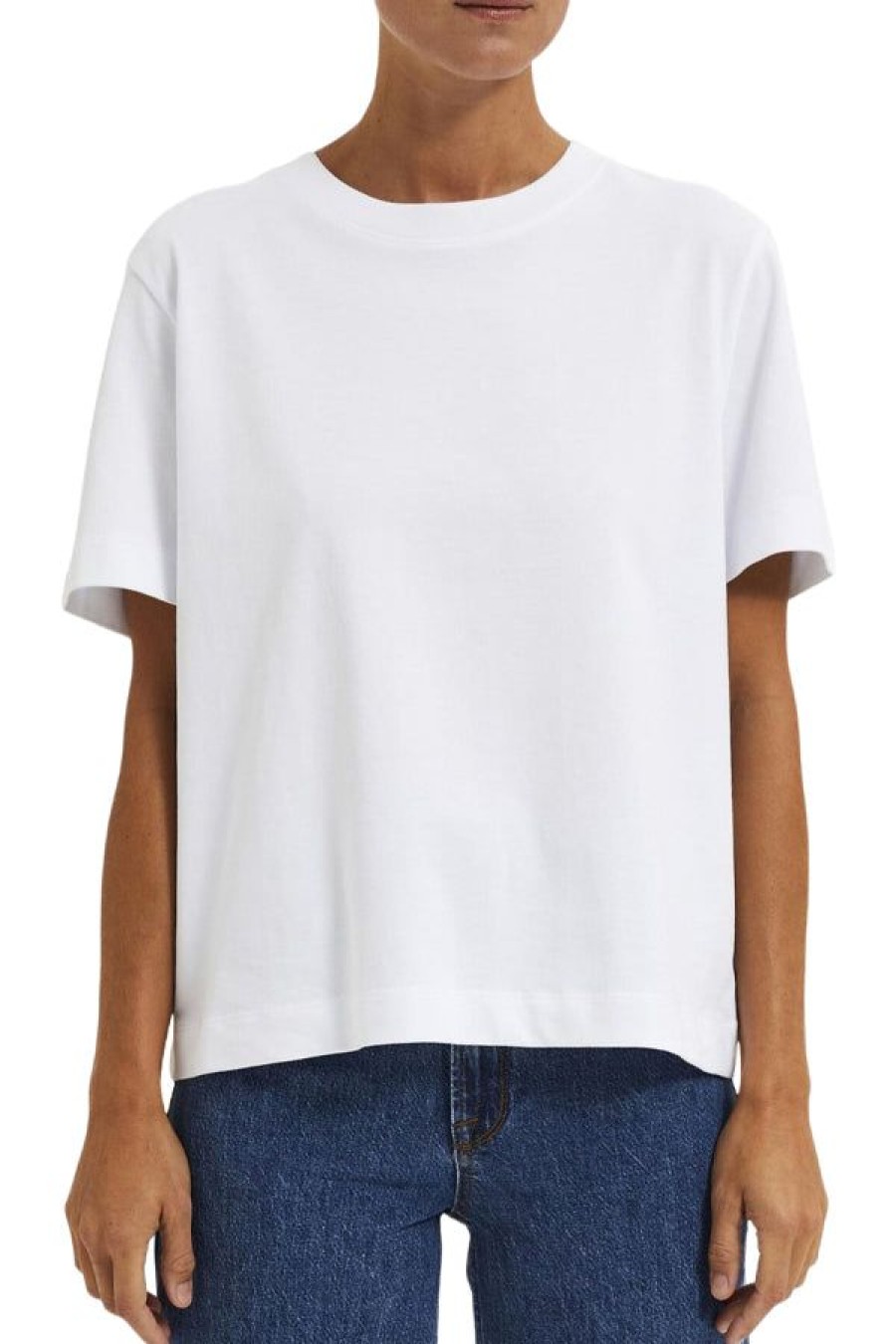 Abbigliamento SELECTED | Slfessential Ss Boxy Tee Noos Cradle Bright White