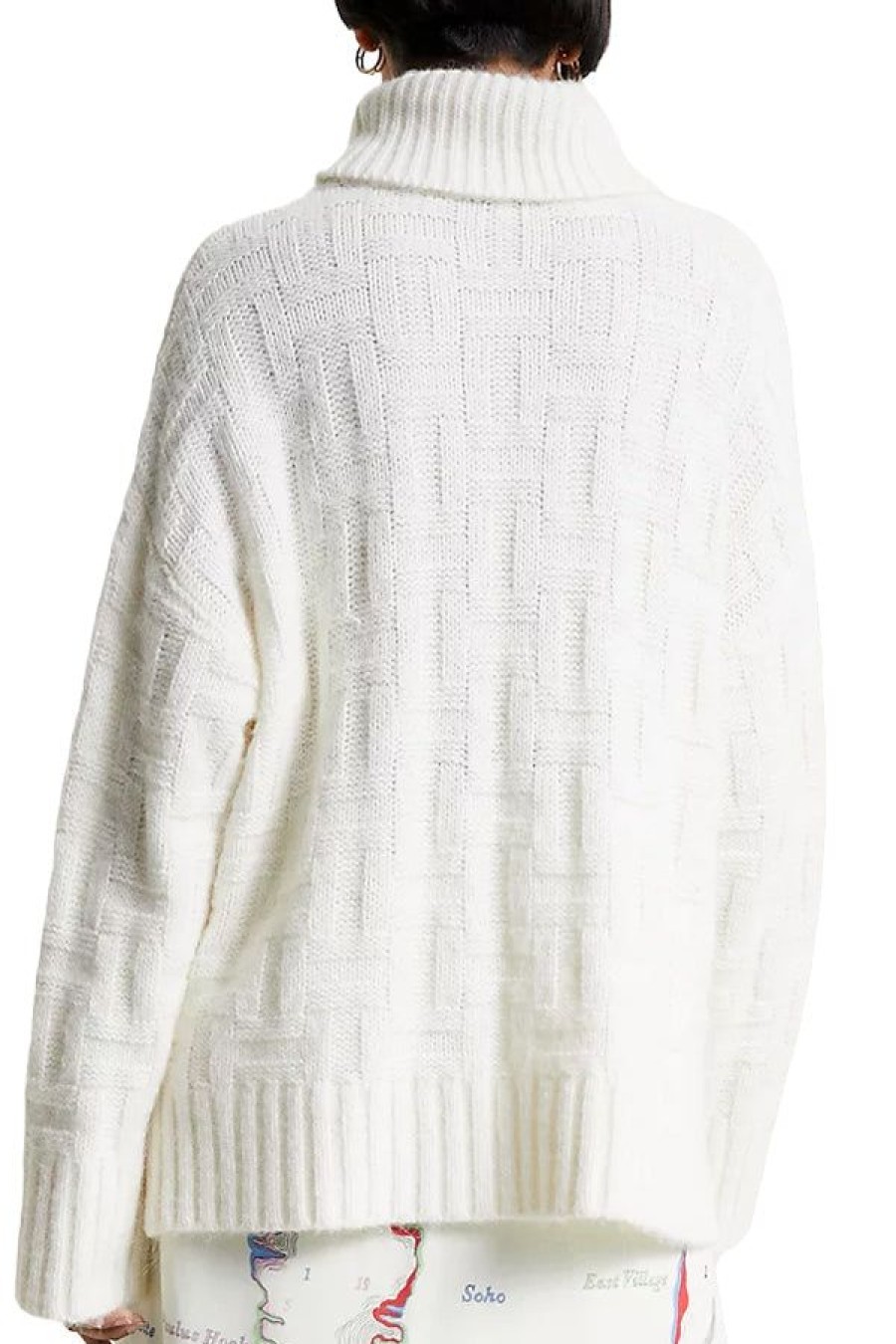 Abbigliamento TOMMY HILFIGER | Dolcevita Th Monogram Con Finitura Tramata Ancient White