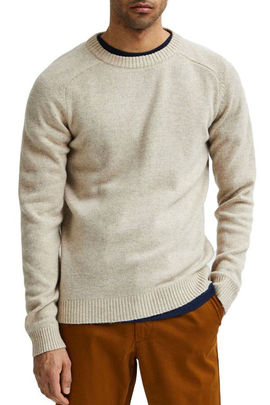 Abbigliamento SELECTED | Slhnewcoban Lambs Wool Crew Neck Kelp