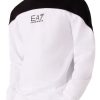 Abbigliamento EA7 | Felpa Girocollo Athletic Colour Block In Misto Cotone White