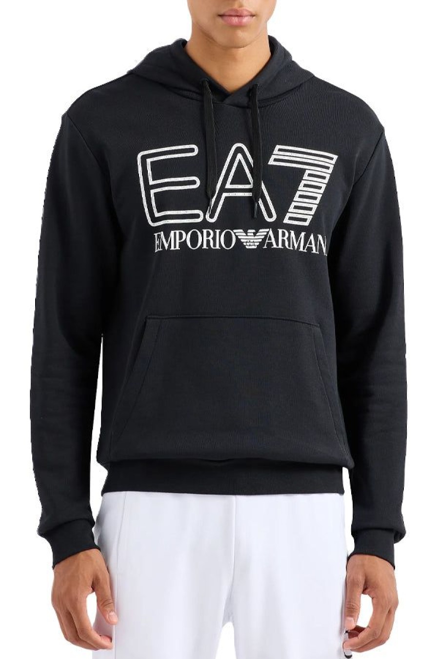 Abbigliamento EA7 | Felpa Con Cappuccio Logo Series In Cotone Black