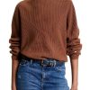 Abbigliamento TOMMY HILFIGER | Pullover Relaxed Fit A Coste Natural Cognac