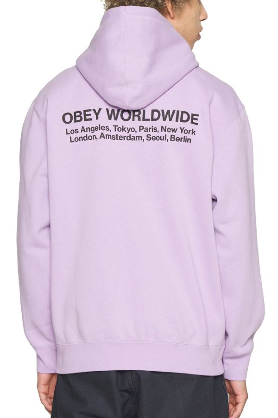 Abbigliamento OBEY | Felpa Con Cappuccio Obey Worldwide Cities Digital Lavender