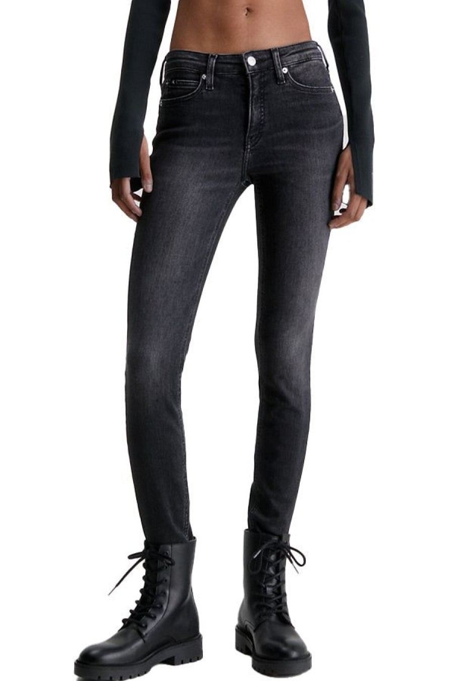 Abbigliamento CALVIN KLEIN JEANS | Mid Rise Skinny Denim Black