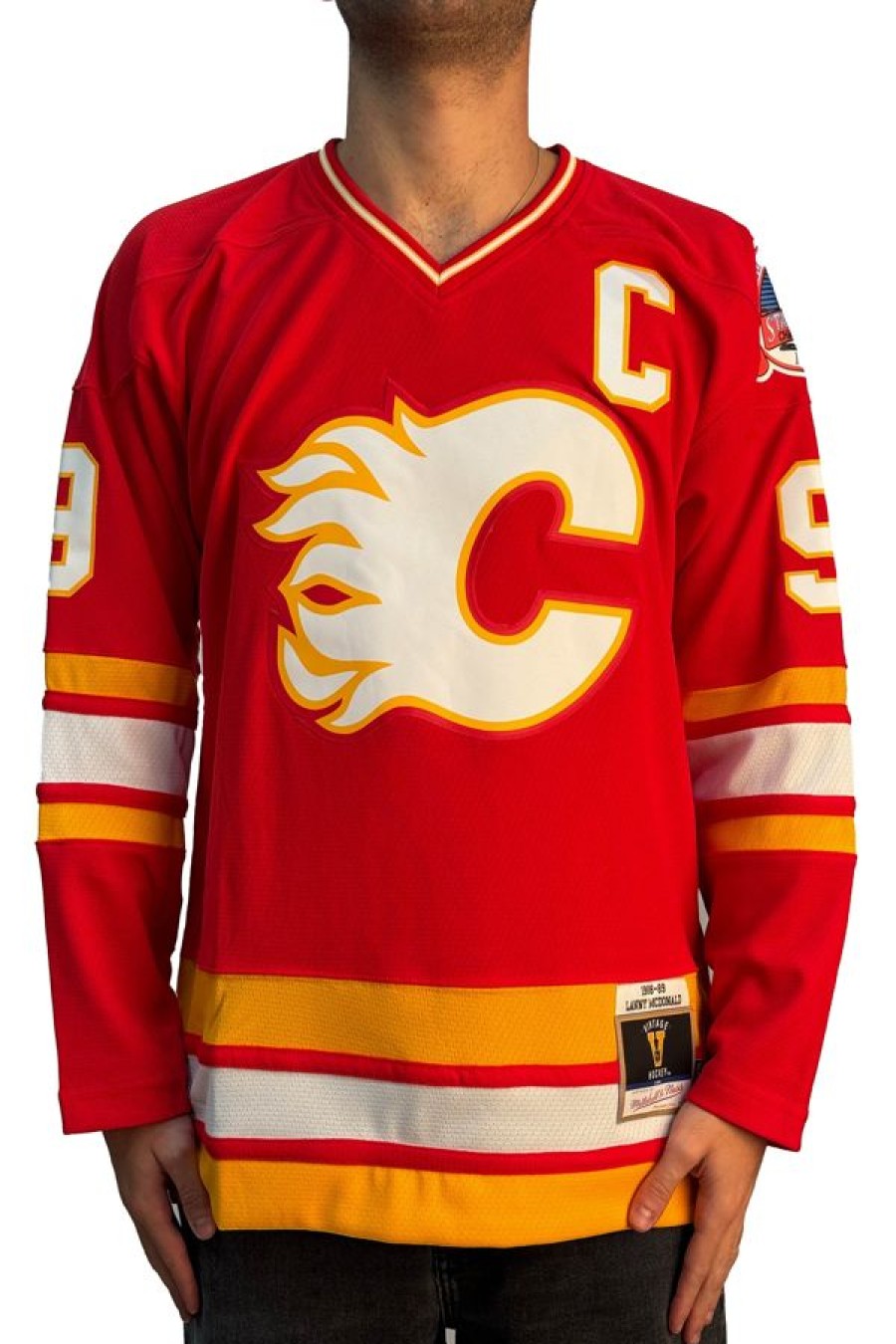 Abbigliamento MITCHELL & NESS | Blue Line Lanny Mcdonald Calgary Flames Dark 1988 Jersey Red