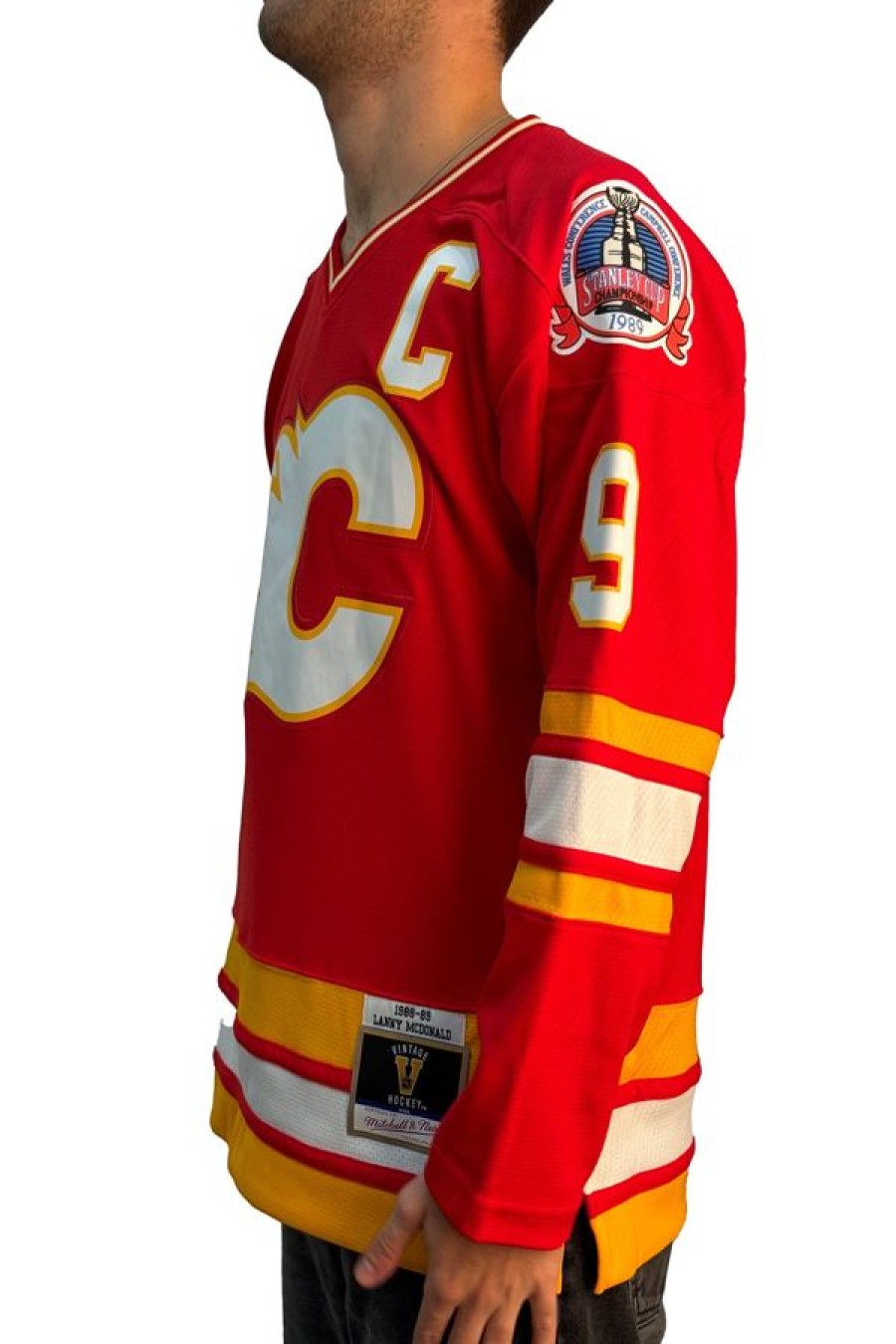 Abbigliamento MITCHELL & NESS | Blue Line Lanny Mcdonald Calgary Flames Dark 1988 Jersey Red