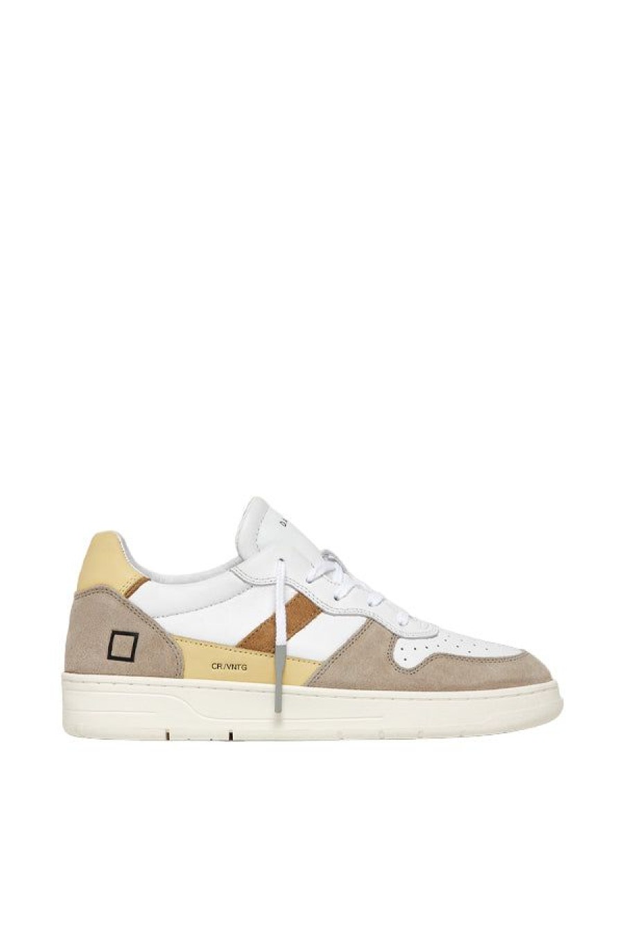 Calzature D.A.T.E. | Court 2.0 Vintage Calf White-Yellow