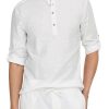 Abbigliamento ONLY & SONS | Onscaiden Ls Halfplacket Linen Shirt White