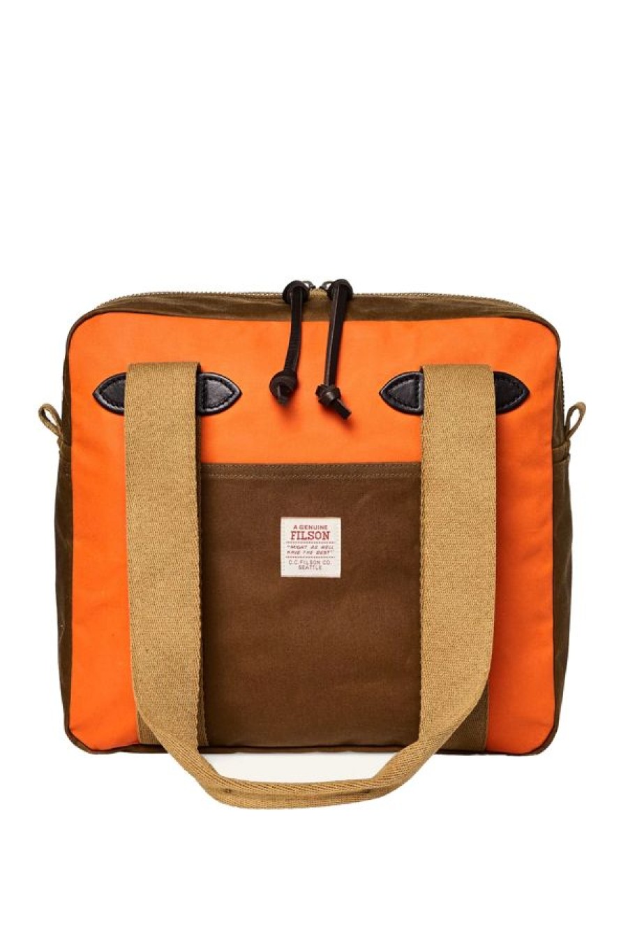 Accessori FILSON | Borsa Tin Cloth Tote Con Zip Dark Tan / Flam