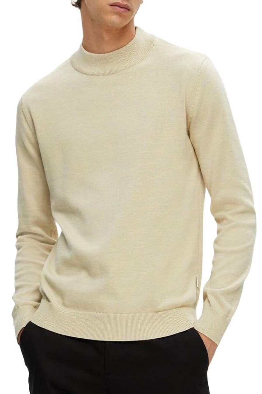 Abbigliamento SELECTED | Slhrobert Ls Knit Mock Neck Oatmeal