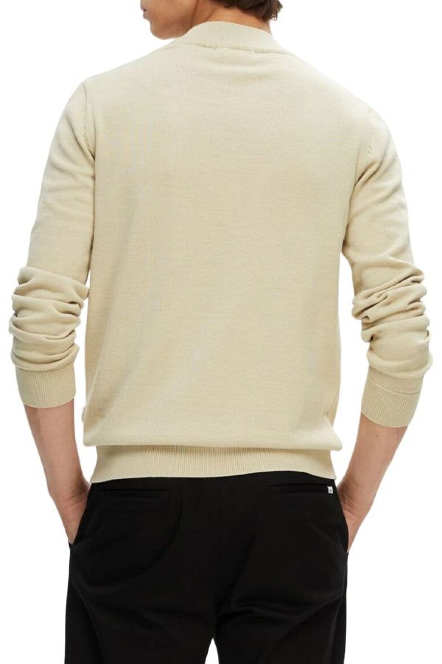 Abbigliamento SELECTED | Slhrobert Ls Knit Mock Neck Oatmeal