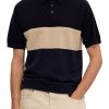 Abbigliamento SELECTED | Slhmattis Ss Knit Block Polo Black