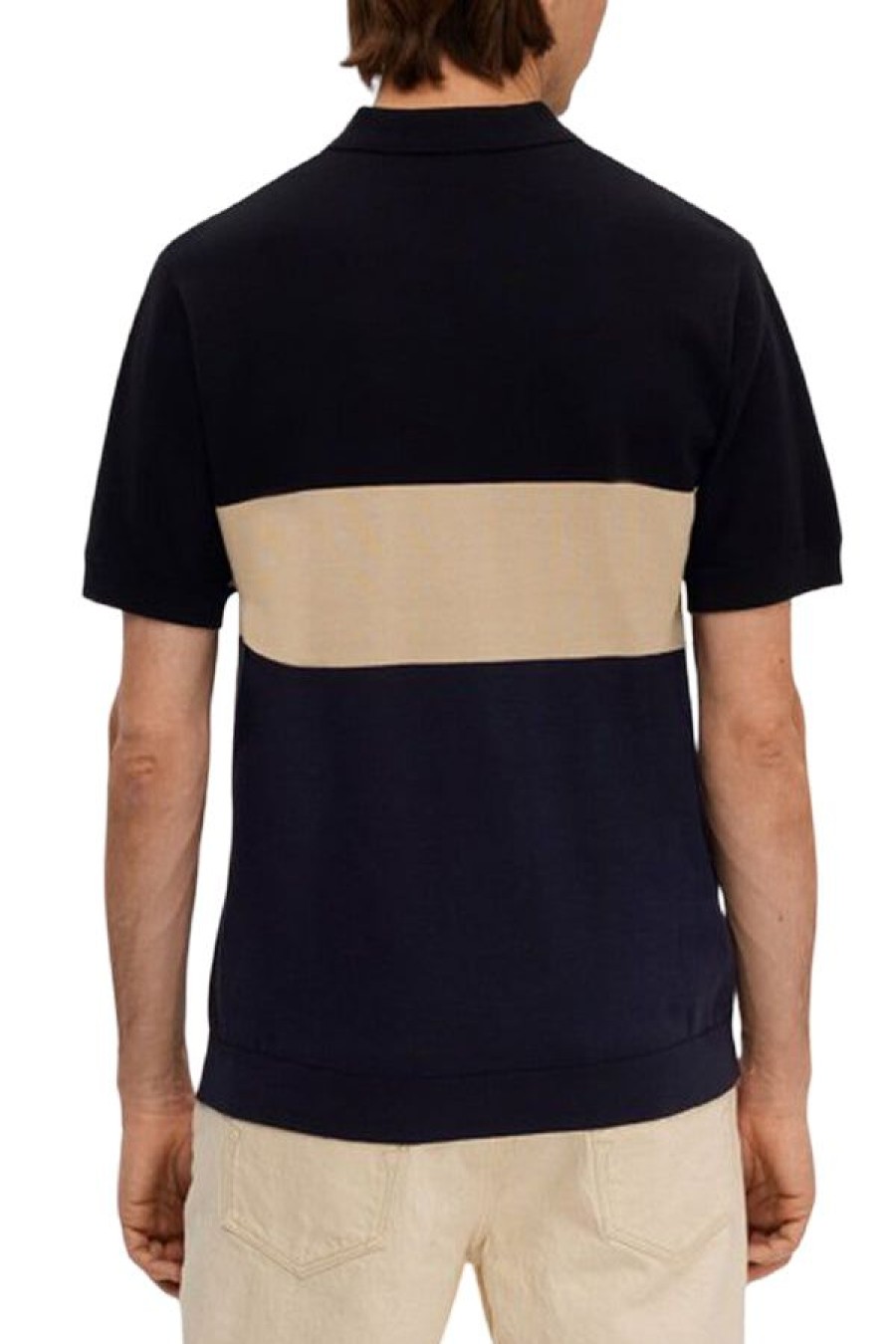 Abbigliamento SELECTED | Slhmattis Ss Knit Block Polo Black