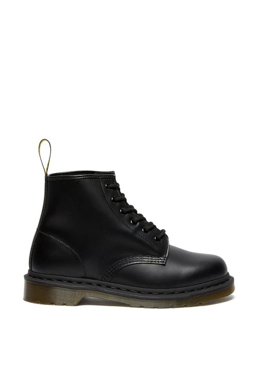 Calzature DR. MARTENS | Stivaletti Di Pelle Liscia 101 Con Cuciture Nere Black