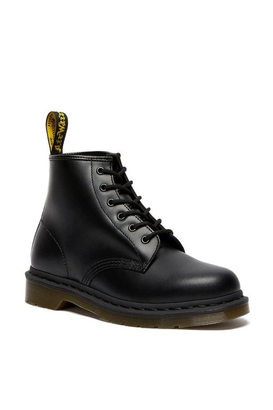 Calzature DR. MARTENS | Stivaletti Di Pelle Liscia 101 Con Cuciture Nere Black