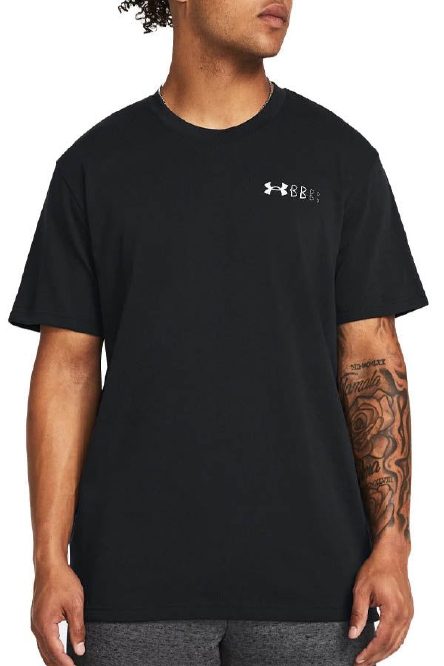 Abbigliamento UNDER ARMOUR | Maglia A Maniche Corte Ua Heavyweight Left Chest Logo Repeat Black