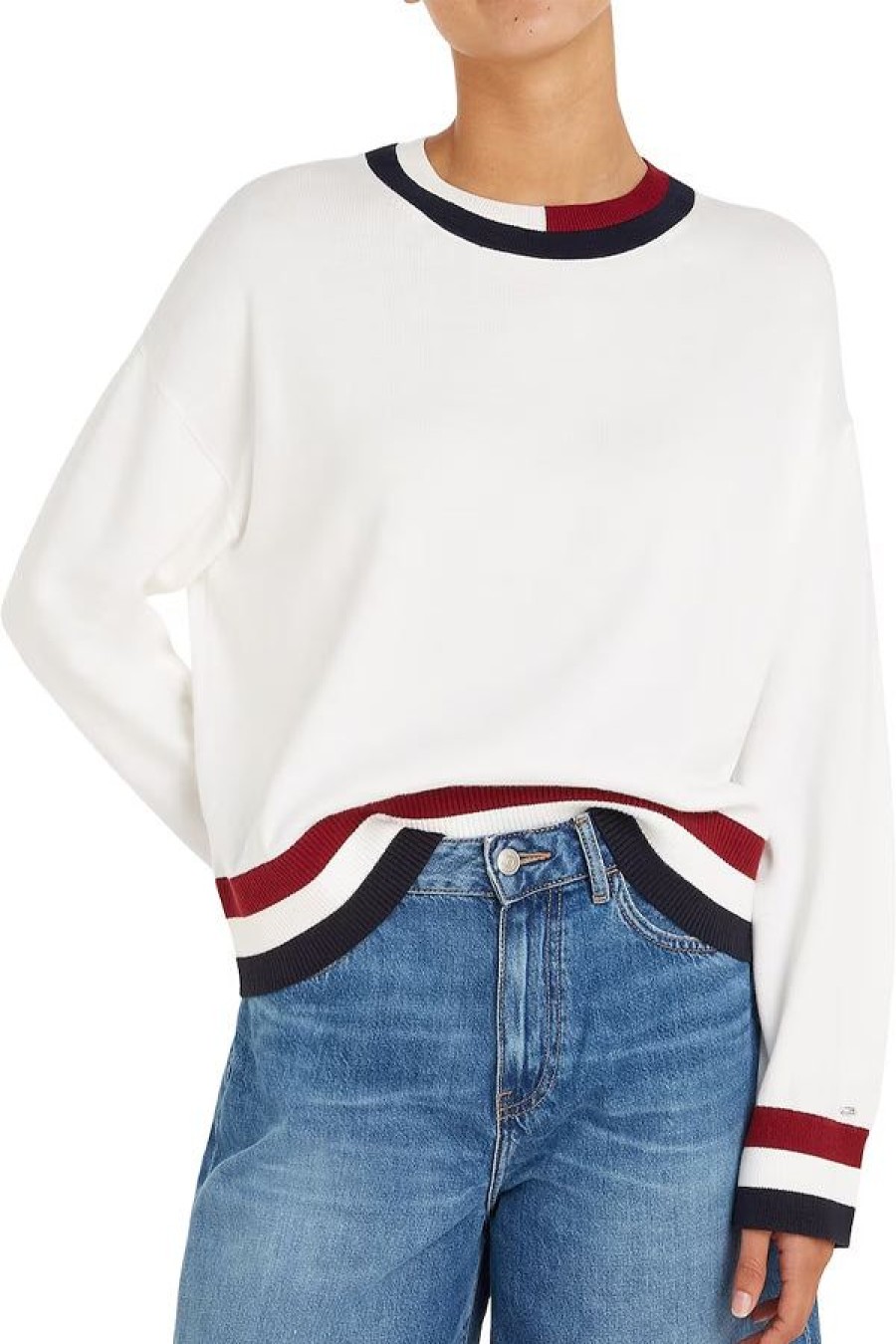 Abbigliamento TOMMY HILFIGER | Gs Co C-Nk Sweater Ecru