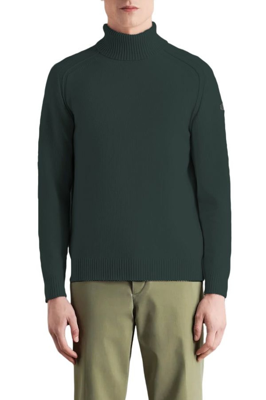 Abbigliamento RRD | Cotton Plain Turtleneck Knit Verde Pino