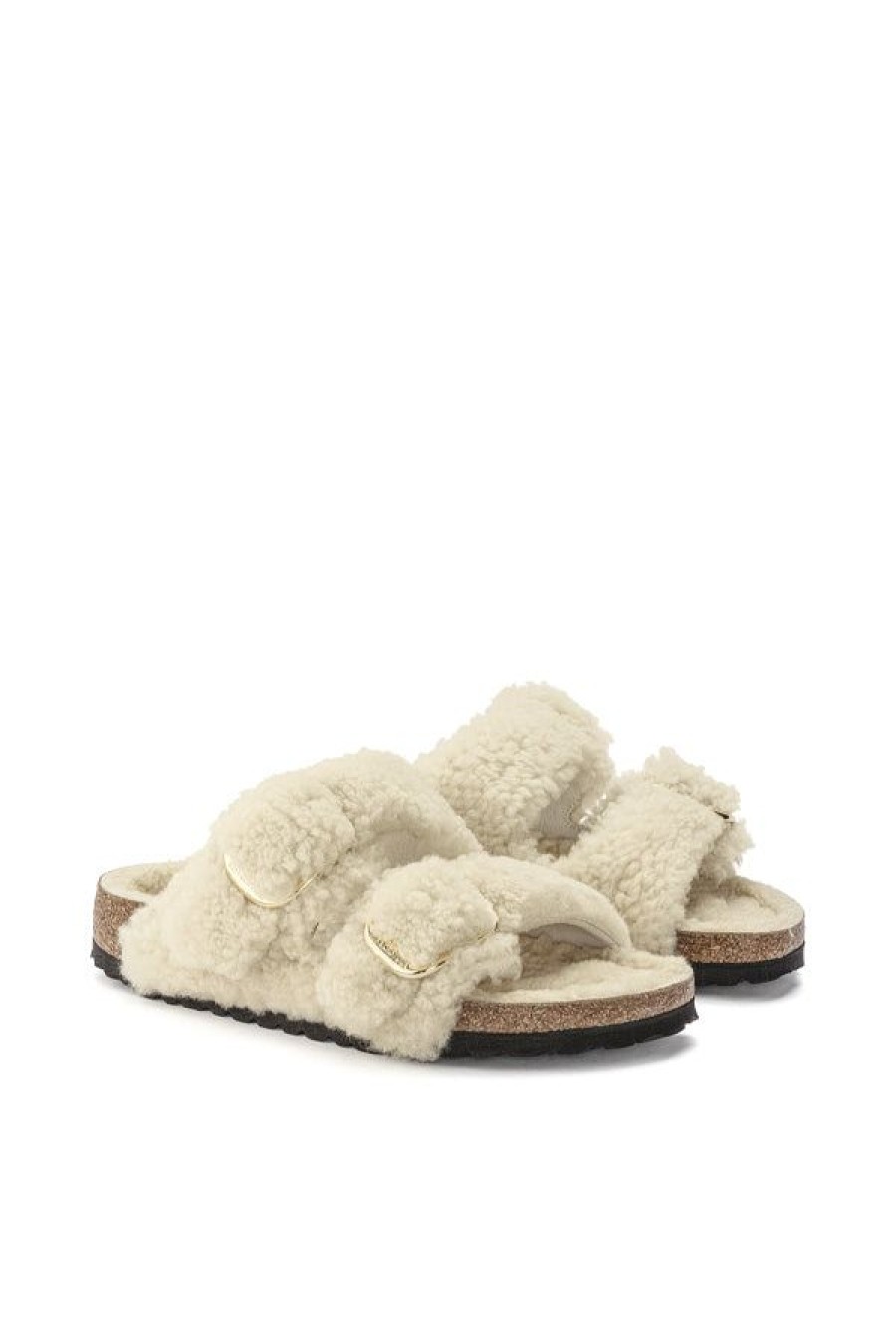 Calzature BIRKENSTOCK | Arizona Big Buckle Shearling Fur Teddy Eggshell