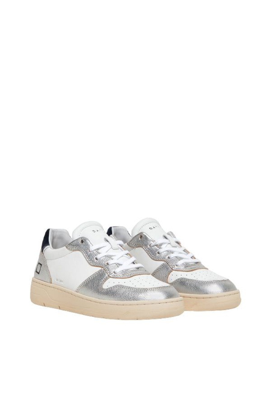 Calzature D.A.T.E. | Court Laminated White-Silver